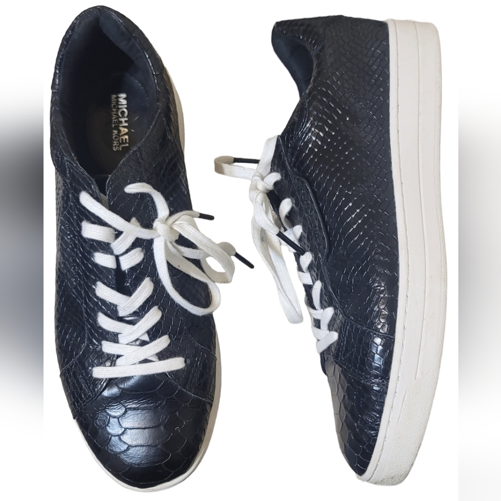 Michael Kors Keating Python Embossed Sneakers - image 1